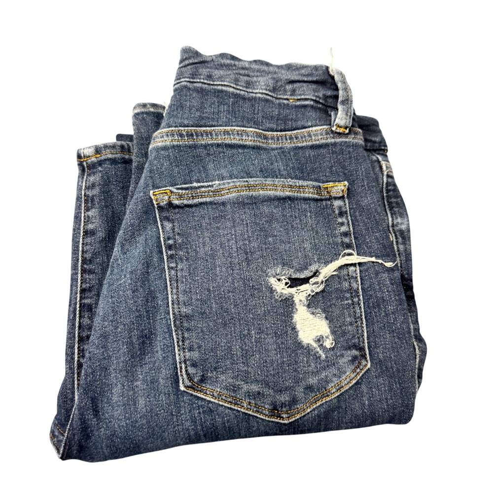 Good American Jeans Womens 6/28 Good Legs Blue Distressed High Rise Skinny